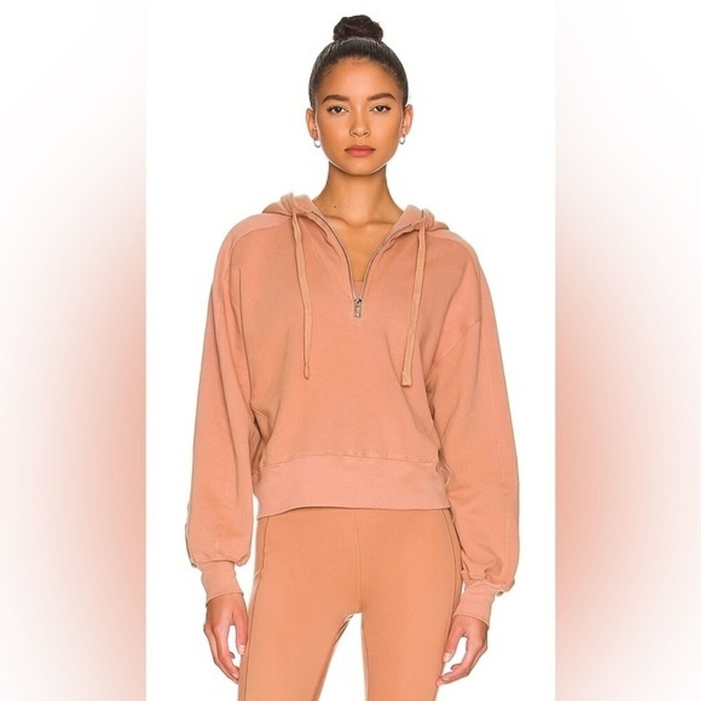 NWT well being being well‎ small avalon half zip hoodie organic cotton small